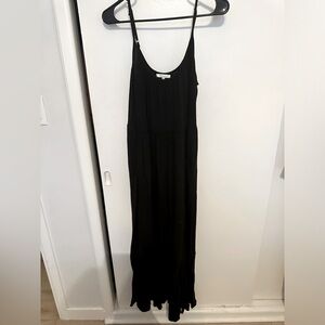 Black Z Supply Maxi dress has pockets and adjustable straps